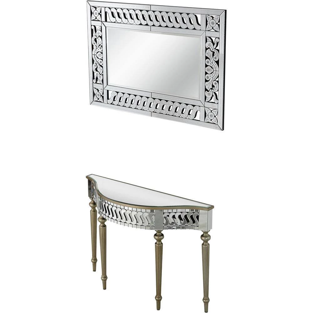 Deals ๐ฅ Atelier 14 in. Champagne Rectangular Glass Console Table with Mirror by Camden Isle โ๏ธ 5 Deals ๐ฅ Atelier 14 in. Champagne Rectangular Glass Console Table with Mirror by Camden Isle โ๏ธ - Image 3
