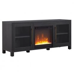 Deals ๐ Foster 58 in. Charcoal Gray TV Stand Fits TV's up to 65 in. with Crystal Fireplace Insert by Meyer&Cross ๐งจ