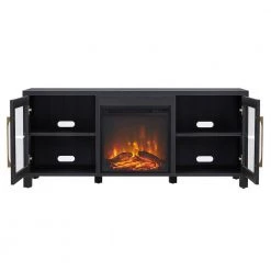 Best reviews of ⭐ Foster 58 in. Charcoal Gray TV Stand Fits TV's up to 65 in. with Log Fireplace Insert by Meyer&Cross ✨ -Outlet Camden Isle Store charcoal gray meyer cross tv stands tv1131 c3 1000