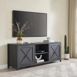 Top 10 ✔️ Granger 68 in. Charcoal Gray TV Stand Fits TV's up to 80 in. by Meyer&Cross ✔️ -Outlet Camden Isle Store charcoal gray meyer cross tv stands tv1375 77 1000