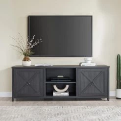 Top 10 ✔️ Granger 68 in. Charcoal Gray TV Stand Fits TV's up to 80 in. by Meyer&Cross ✔️ -Outlet Camden Isle Store charcoal gray meyer cross tv stands tv1375 c3 1000
