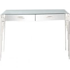 Deals 🎉 Skylar 49 in. Clear Rectangle Mirrored Glass Console Table with Drawers by Camden Isle ⭐