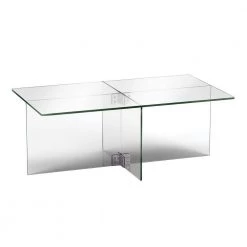 Hot Sale 🎉 Gehry 42 in. Clear Large Rectangle Glass Coffee Table by Meyer&Cross 💯