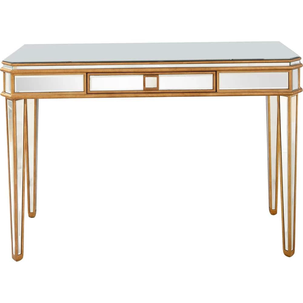 Flash Sale 💯 Finley 48 in. Gold Rectangle Mirrored Glass Console Table with Drawer by Camden Isle ✔️ 3 Flash Sale 💯 Finley 48 in. Gold Rectangle Mirrored Glass Console Table with Drawer by Camden Isle ✔️
