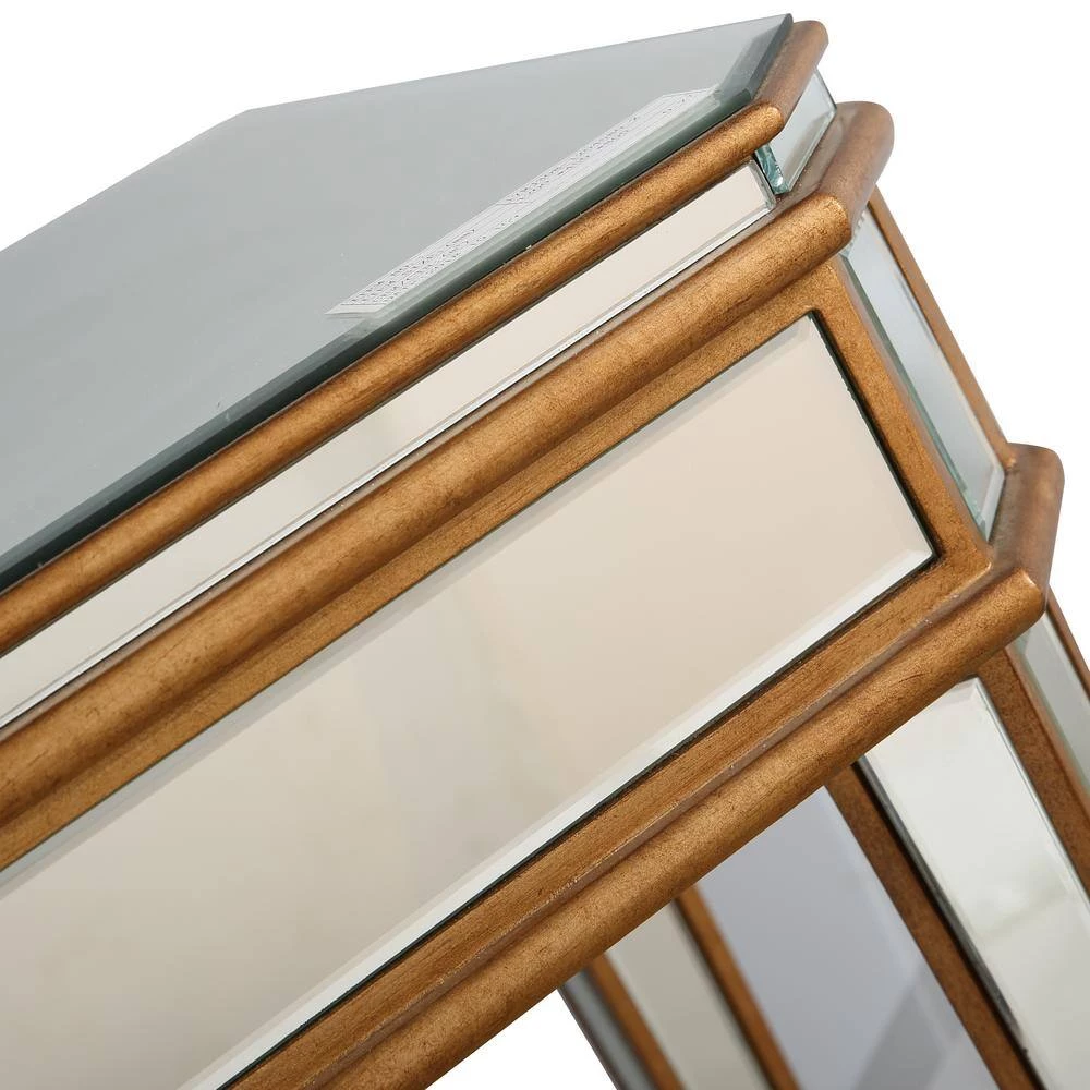 Flash Sale 💯 Finley 48 in. Gold Rectangle Mirrored Glass Console Table with Drawer by Camden Isle ✔️ 10 Flash Sale 💯 Finley 48 in. Gold Rectangle Mirrored Glass Console Table with Drawer by Camden Isle ✔️ - Image 8