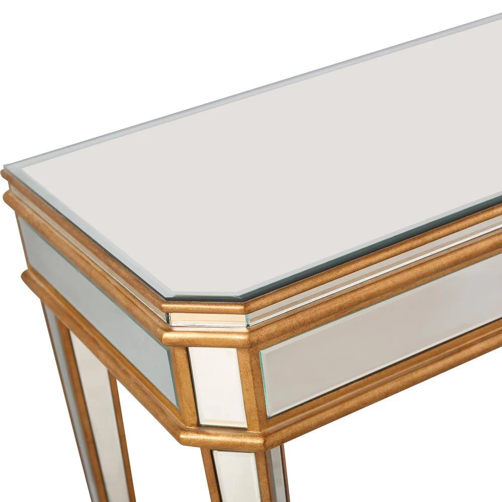 Flash Sale 💯 Finley 48 in. Gold Rectangle Mirrored Glass Console Table with Drawer by Camden Isle ✔️ 9 Flash Sale 💯 Finley 48 in. Gold Rectangle Mirrored Glass Console Table with Drawer by Camden Isle ✔️ - Image 7
