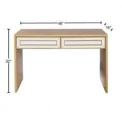 Best deal ⌛ Virginia 48 in. Gold Rectangle Mirrored Glass Console Table with Drawers by Camden Isle 😀 -Outlet Camden Isle Store gold camden isle console tables 86460 40 1000