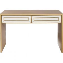 Best deal ⌛ Virginia 48 in. Gold Rectangle Mirrored Glass Console Table with Drawers by Camden Isle 😀