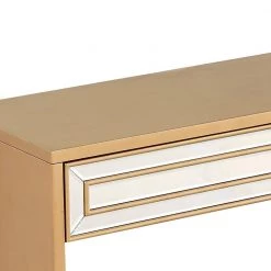 Best deal ⌛ Virginia 48 in. Gold Rectangle Mirrored Glass Console Table with Drawers by Camden Isle 😀 -Outlet Camden Isle Store gold camden isle console tables 86460 76 1000