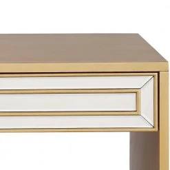 Best deal ⌛ Virginia 48 in. Gold Rectangle Mirrored Glass Console Table with Drawers by Camden Isle 😀 -Outlet Camden Isle Store gold camden isle console tables 86460 fa 1000