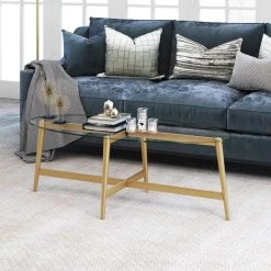 Outlet 😍 Olson 51 in. Gold Large Oval Glass Coffee Table by Meyer&Cross 🌟 18 Outlet 😍 Olson 51 in. Gold Large Oval Glass Coffee Table by Meyer&Cross 🌟 -Outlet Camden Isle Store gold meyer cross coffee tables ct0071 fa 1000