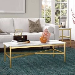 Best deal 🥰 Braxton 46 in. Gold Rectangle Faux Marble Coffee Table by Meyer&Cross ✔️ 15 Best deal 🥰 Braxton 46 in. Gold Rectangle Faux Marble Coffee Table by Meyer&Cross ✔️ -Outlet Camden Isle Store gold meyer cross coffee tables ct0865 31 1000