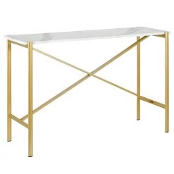 Brand new ๐ฅฐ Braxton 46 in. Gold Rectangle Faux Marble Console Table by Meyer&Cross ๐