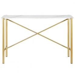 Brand new 🥰 Braxton 46 in. Gold Rectangle Faux Marble Console Table by Meyer&Cross 🎉 -Outlet Camden Isle Store gold meyer cross console tables at0864 c3 1000