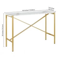 Brand new 🥰 Braxton 46 in. Gold Rectangle Faux Marble Console Table by Meyer&Cross 🎉 -Outlet Camden Isle Store gold meyer cross console tables at0864 fa 1000