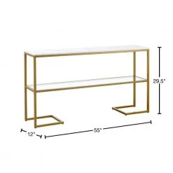 New 😍 Errol 55 in. Gold Rectangle Faux Marble Console Table with Storage by Meyer&Cross 🔔 14 New 😍 Errol 55 in. Gold Rectangle Faux Marble Console Table with Storage by Meyer&Cross 🔔 -Outlet Camden Isle Store gold meyer cross console tables at1326 40 1000
