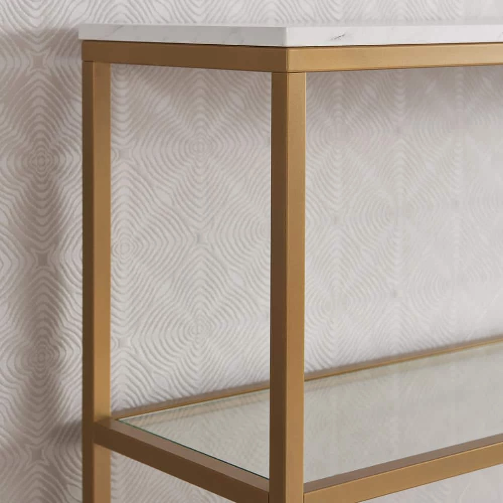 New 😍 Errol 55 in. Gold Rectangle Faux Marble Console Table with Storage by Meyer&Cross 🔔 9 New 😍 Errol 55 in. Gold Rectangle Faux Marble Console Table with Storage by Meyer&Cross 🔔 - Image 7