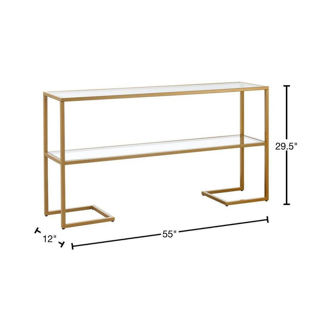 Coupon ๐ Errol 55 in. Gold Rectangle Glass Console Table with Storage by Meyer&Cross ๐ 5 Coupon ๐ Errol 55 in. Gold Rectangle Glass Console Table with Storage by Meyer&Cross ๐ - Image 3