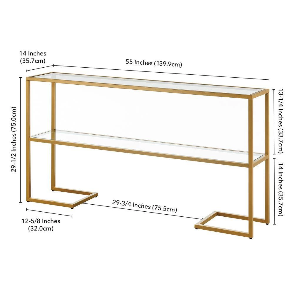 Coupon ๐ Errol 55 in. Gold Rectangle Glass Console Table with Storage by Meyer&Cross ๐ 9 Coupon ๐ Errol 55 in. Gold Rectangle Glass Console Table with Storage by Meyer&Cross ๐ - Image 7