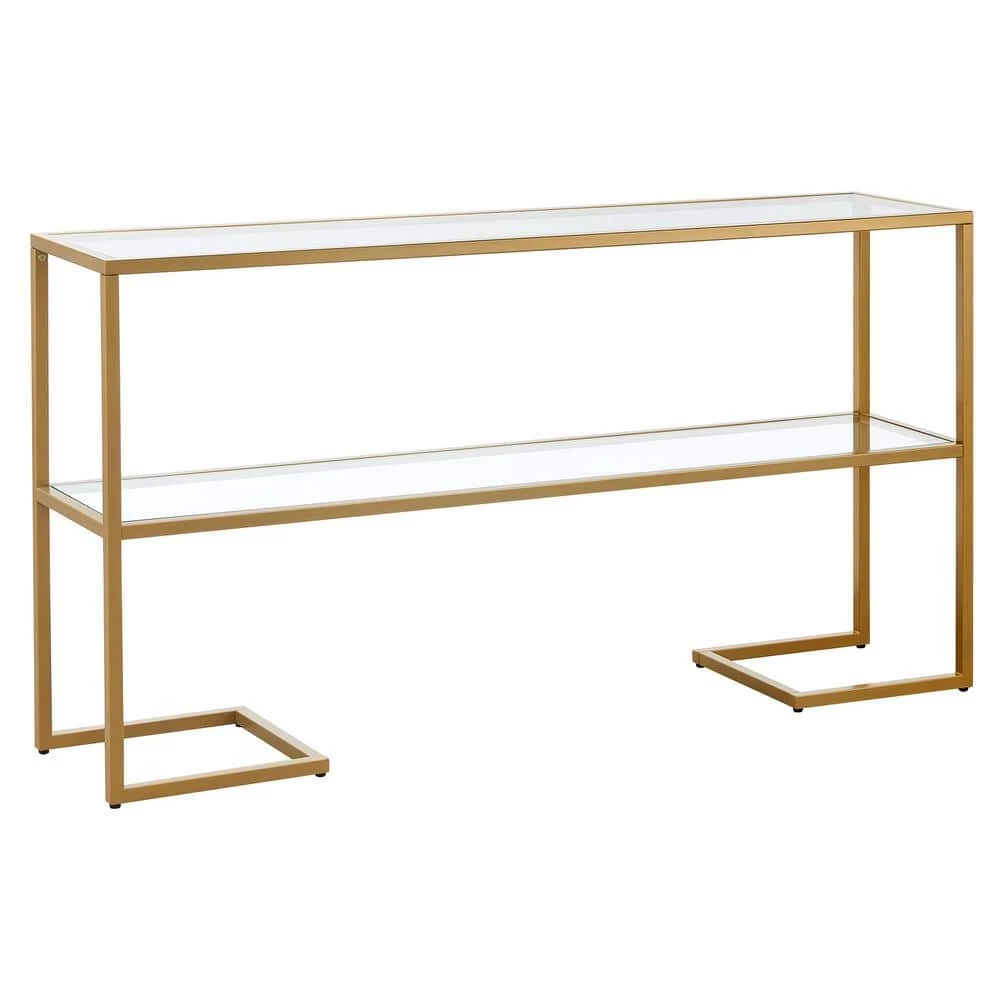 Coupon ๐ Errol 55 in. Gold Rectangle Glass Console Table with Storage by Meyer&Cross ๐ 3 Coupon ๐ Errol 55 in. Gold Rectangle Glass Console Table with Storage by Meyer&Cross ๐