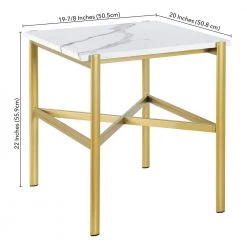 Promo 😀 Braxton 21.25 in Gold Square Faux Marble Side Table by Meyer&Cross 🛒 -Outlet Camden Isle Store gold meyer cross end side tables st0866 44 1000