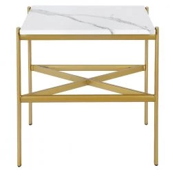 Promo 😀 Braxton 21.25 in Gold Square Faux Marble Side Table by Meyer&Cross 🛒 -Outlet Camden Isle Store gold meyer cross end side tables st0866 c3 1000