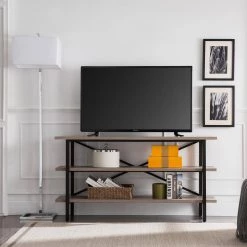 Brand new 🧨 Holloway Wood 58 in. TV Stand in Gray Oak Finish by Meyer&Cross 🥰 -Outlet Camden Isle Store gray oak meyer cross tv stands tv0399 31 1000