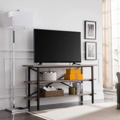 Brand new 🧨 Holloway Wood 58 in. TV Stand in Gray Oak Finish by Meyer&Cross 🥰 -Outlet Camden Isle Store gray oak meyer cross tv stands tv0399 c3 1000