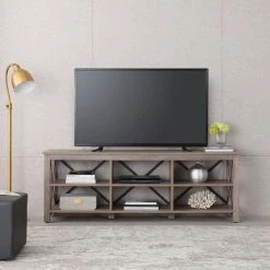 Best Sale ❤️ Sawyer 68 in. Gray Oak TV Stand Fits TV's up to 80 in. by Meyer&Cross ✨ -Outlet Camden Isle Store gray oak meyer cross tv stands tv0907 31 1000