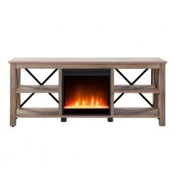 Outlet 🎁 Sawyer 58 in. Gray Oak TV Stand Fits TV's up to 65 in. with Crystal Fireplace Insert by Meyer&Cross ⭐ 12 Outlet 🎁 Sawyer 58 in. Gray Oak TV Stand Fits TV's up to 65 in. with Crystal Fireplace Insert by Meyer&Cross ⭐ -Outlet Camden Isle Store gray oak meyer cross tv stands tv1010 c3 1000