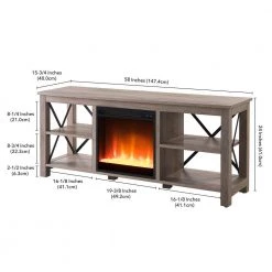 Outlet 🎁 Sawyer 58 in. Gray Oak TV Stand Fits TV's up to 65 in. with Crystal Fireplace Insert by Meyer&Cross ⭐ 16 Outlet 🎁 Sawyer 58 in. Gray Oak TV Stand Fits TV's up to 65 in. with Crystal Fireplace Insert by Meyer&Cross ⭐ -Outlet Camden Isle Store gray oak meyer cross tv stands tv1010 fa 1000