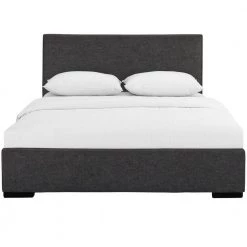 Buy ❤️ Hindes 85.4 in. Gray Queen Platform Bed by Camden Isle 😉