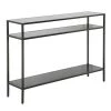 Budget ❤️ Ricardo 42 in. Gunmetal Gray Rectangle Metal Console Table with Metal Shelves by Meyer&Cross 🔥