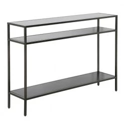 Budget โค๏ธ Ricardo 42 in. Gunmetal Gray Rectangle Metal Console Table with Metal Shelves by Meyer&Cross ๐ฅ