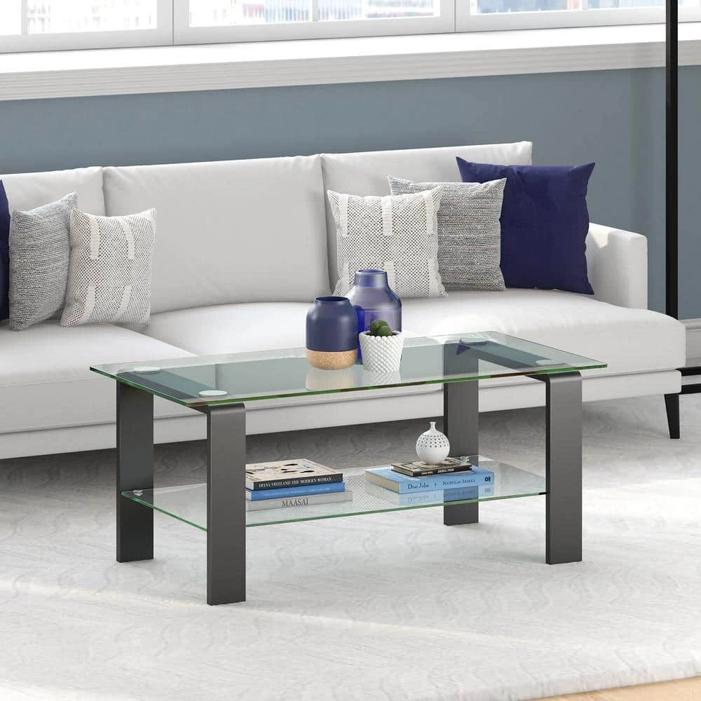 Deals 🌟 Asta 40 in. Gunmetal Gray Rectangle Glass Coffee Table by Meyer&Cross 😉 7 Deals 🌟 Asta 40 in. Gunmetal Gray Rectangle Glass Coffee Table by Meyer&Cross 😉 - Image 5