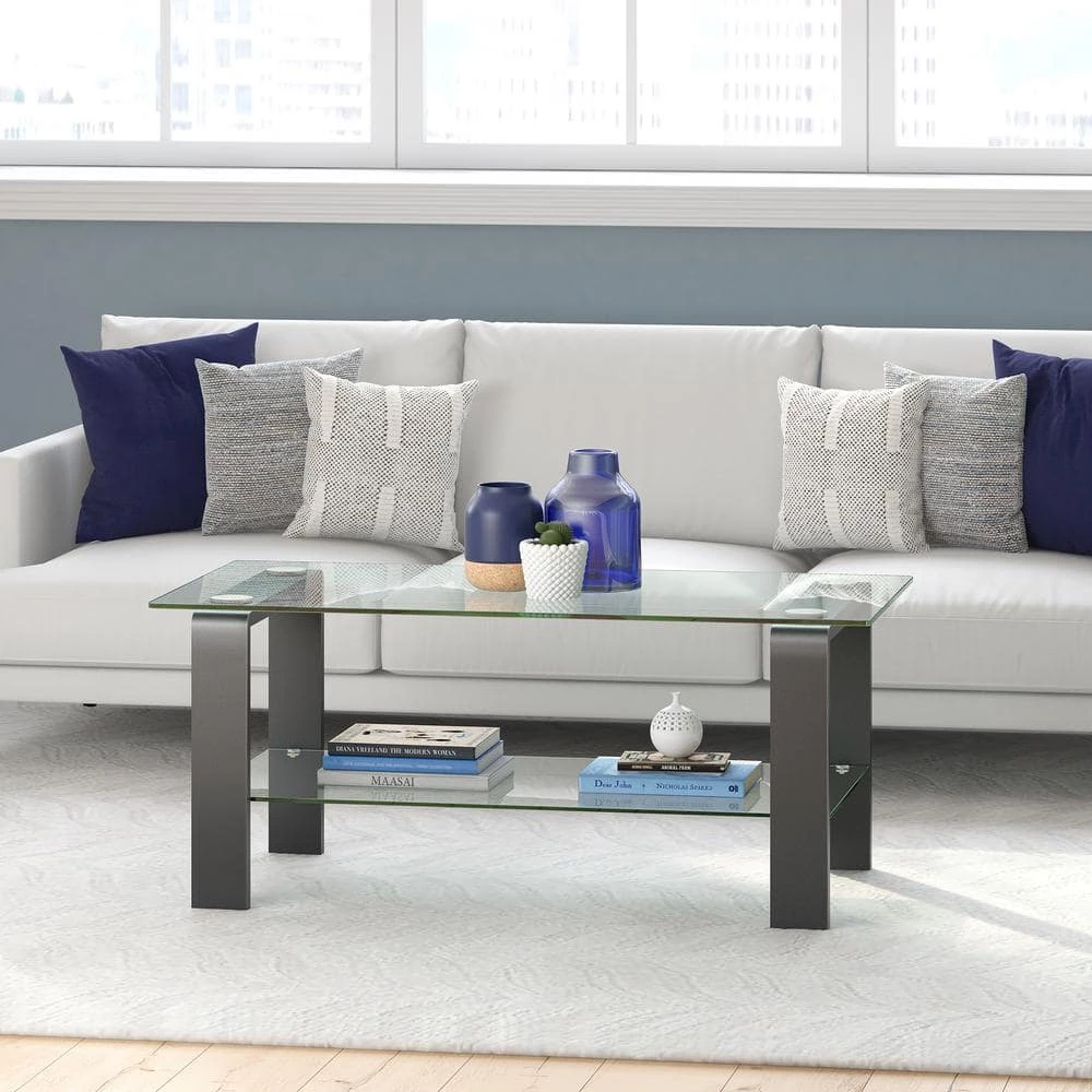 Deals 🌟 Asta 40 in. Gunmetal Gray Rectangle Glass Coffee Table by Meyer&Cross 😉 8 Deals 🌟 Asta 40 in. Gunmetal Gray Rectangle Glass Coffee Table by Meyer&Cross 😉 - Image 6