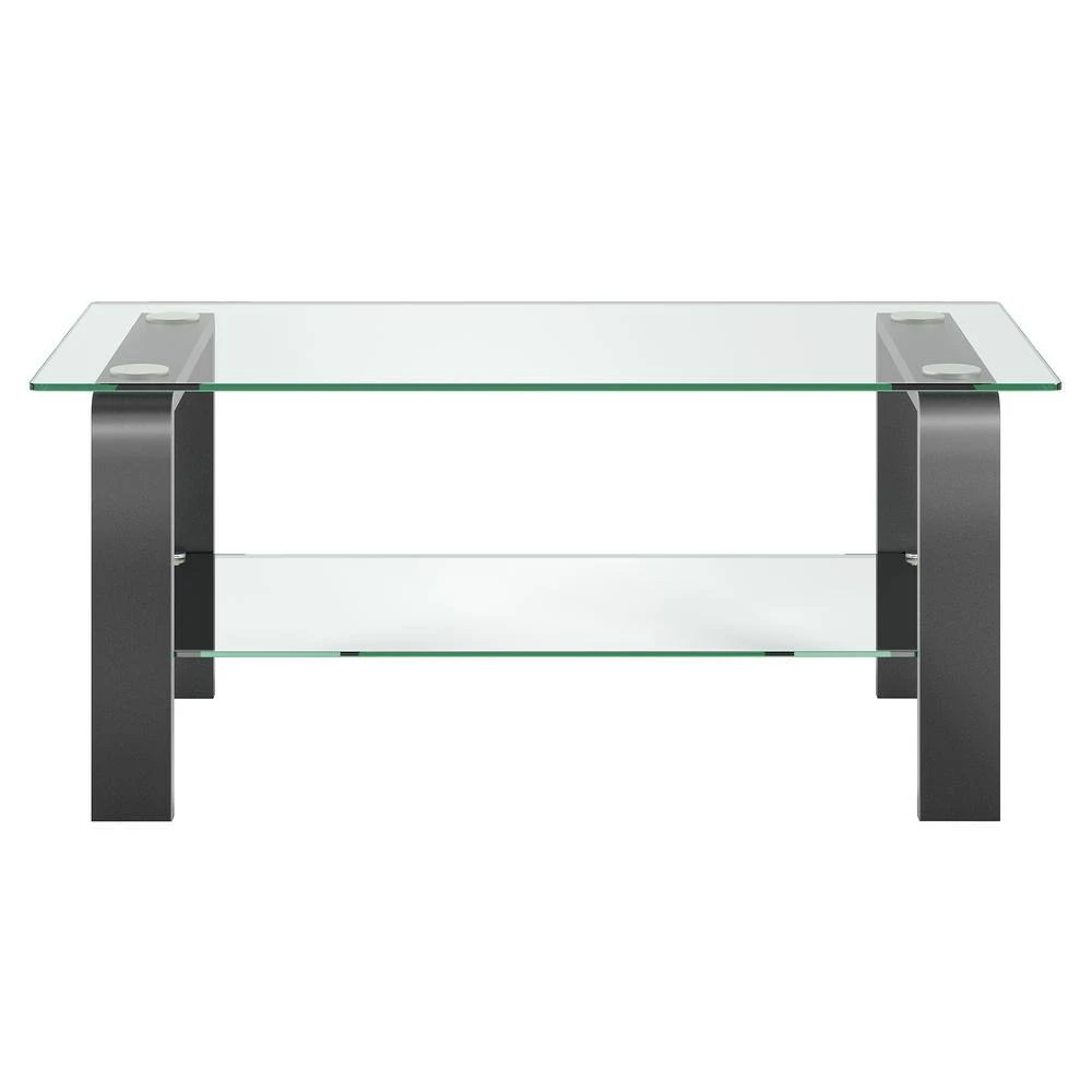 Deals 🌟 Asta 40 in. Gunmetal Gray Rectangle Glass Coffee Table by Meyer&Cross 😉 5 Deals 🌟 Asta 40 in. Gunmetal Gray Rectangle Glass Coffee Table by Meyer&Cross 😉 - Image 3
