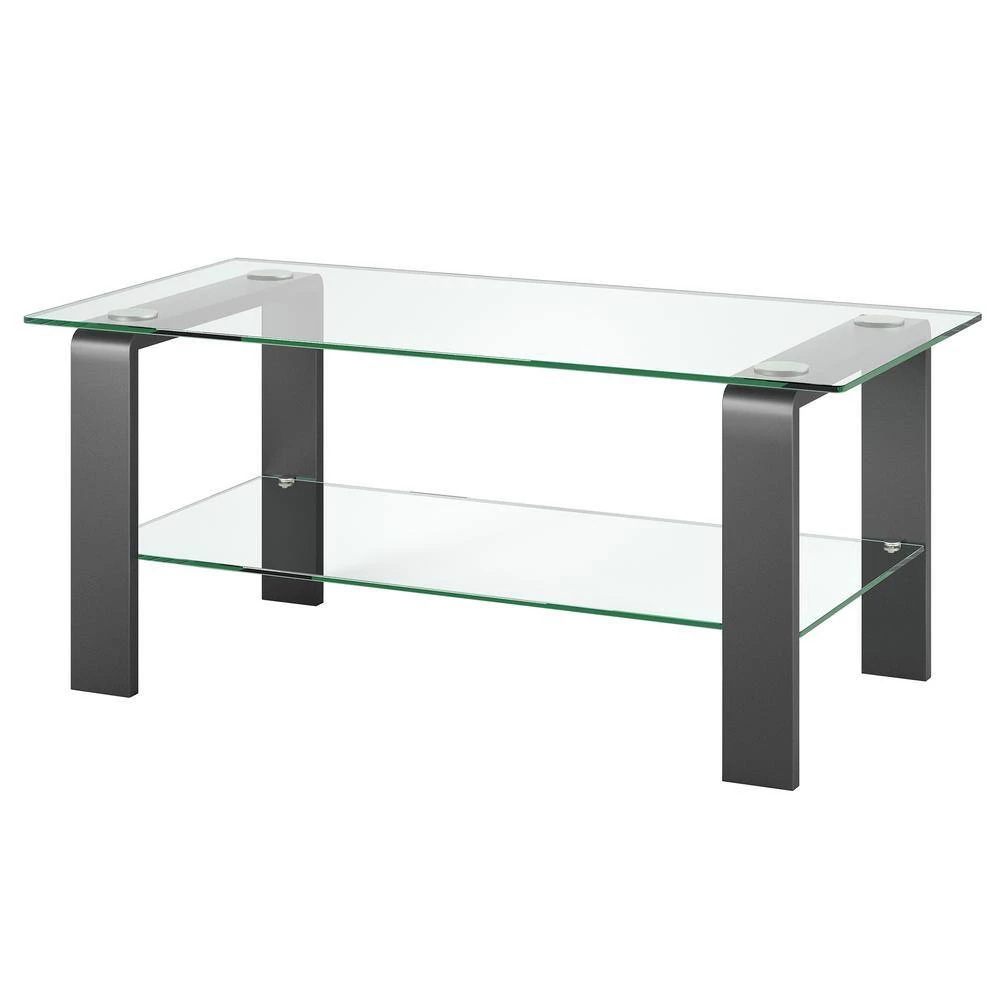 Deals 🌟 Asta 40 in. Gunmetal Gray Rectangle Glass Coffee Table by Meyer&Cross 😉 4 Deals 🌟 Asta 40 in. Gunmetal Gray Rectangle Glass Coffee Table by Meyer&Cross 😉 - Image 2
