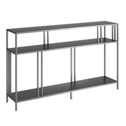Hot Sale ⭐ Cortland 48 in. Gunmetal Gray Rectangle Metal Console Table with Metal Shelves by Meyer&Cross 👍