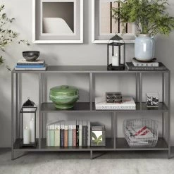 Coupon 🥰 Winthrop 52 in. Gunmetal Gray Rectangle Metal Console Table by Meyer&Cross 💯 -Outlet Camden Isle Store gunmetal gray meyer cross console tables at0915 1f 1000