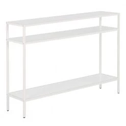 Flash Sale π Ricardo 42 in. Matte White Rectangle Metal Console Table with Metal Shelves by Meyer&Cross π₯