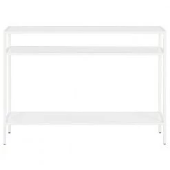 Flash Sale 🔔 Ricardo 42 in. Matte White Rectangle Metal Console Table with Metal Shelves by Meyer&Cross 🔥 -Outlet Camden Isle Store matte white meyer cross console tables at1033 c3 1000
