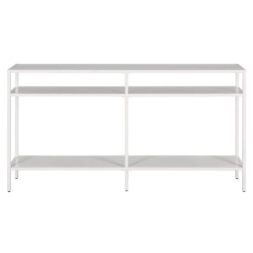 Cheap ๐งจ Sivil 55 in. Matte White Rectangle Glass Console Table with Metal Shelves by Meyer&Cross โ๏ธ 5 Cheap ๐งจ Sivil 55 in. Matte White Rectangle Glass Console Table with Metal Shelves by Meyer&Cross โ๏ธ - Image 3