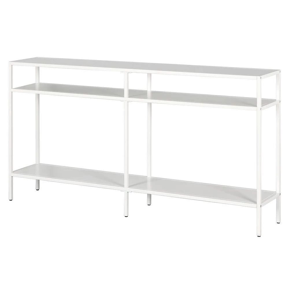 Cheap ๐งจ Sivil 55 in. Matte White Rectangle Glass Console Table with Metal Shelves by Meyer&Cross โ๏ธ 4 Cheap ๐งจ Sivil 55 in. Matte White Rectangle Glass Console Table with Metal Shelves by Meyer&Cross โ๏ธ - Image 2