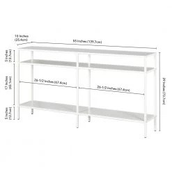 Cheap ๐งจ Sivil 55 in. Matte White Rectangle Glass Console Table with Metal Shelves by Meyer&Cross โ๏ธ 16 Cheap ๐งจ Sivil 55 in. Matte White Rectangle Glass Console Table with Metal Shelves by Meyer&Cross โ๏ธ -Outlet Camden Isle Store matte white meyer cross console tables at1034 fa 1000