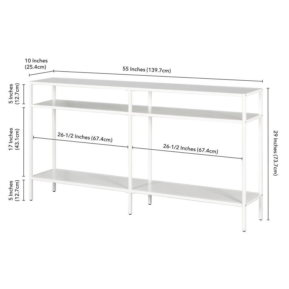 Cheap ๐งจ Sivil 55 in. Matte White Rectangle Glass Console Table with Metal Shelves by Meyer&Cross โ๏ธ 9 Cheap ๐งจ Sivil 55 in. Matte White Rectangle Glass Console Table with Metal Shelves by Meyer&Cross โ๏ธ - Image 7