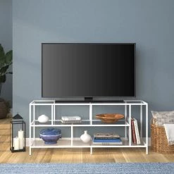 Discount ❤️ Winthrop 55 in. Matte White TV Stand Fits TV's up to 60 in. by Meyer&Cross 🌟 -Outlet Camden Isle Store matte white meyer cross tv stands tv1102 31 1000