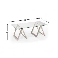 Brand new 😍 Modara 46 in. Nickel Large Rectangle Glass Coffee Table by Meyer&Cross 😀 -Outlet Camden Isle Store nickel meyer cross coffee tables ct0063 40 1000