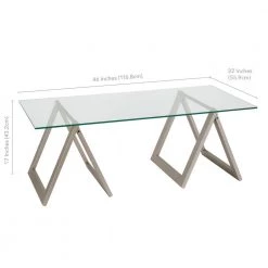 Brand new 😍 Modara 46 in. Nickel Large Rectangle Glass Coffee Table by Meyer&Cross 😀 -Outlet Camden Isle Store nickel meyer cross coffee tables ct0063 44 1000