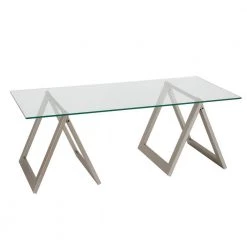 Brand new 😍 Modara 46 in. Nickel Large Rectangle Glass Coffee Table by Meyer&Cross 😀 -Outlet Camden Isle Store nickel meyer cross coffee tables ct0063 c3 1000
